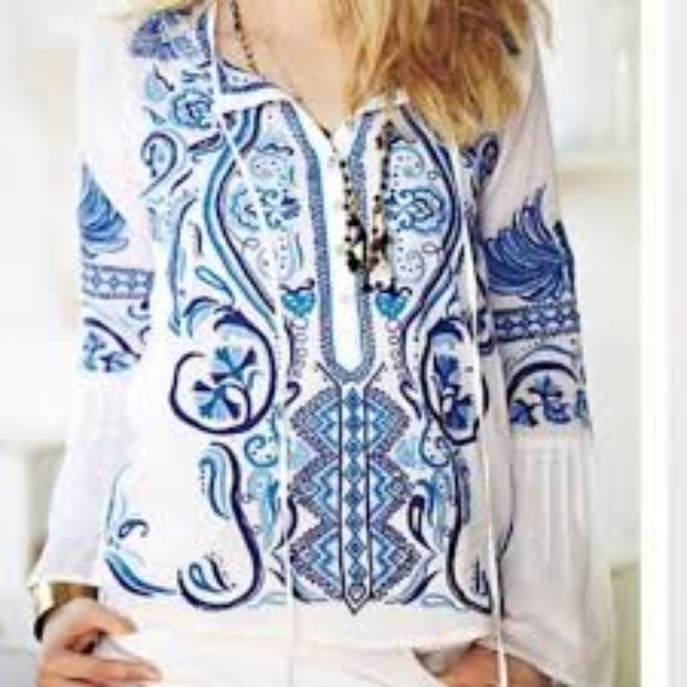 anthropologie isato zoculo embroidered top